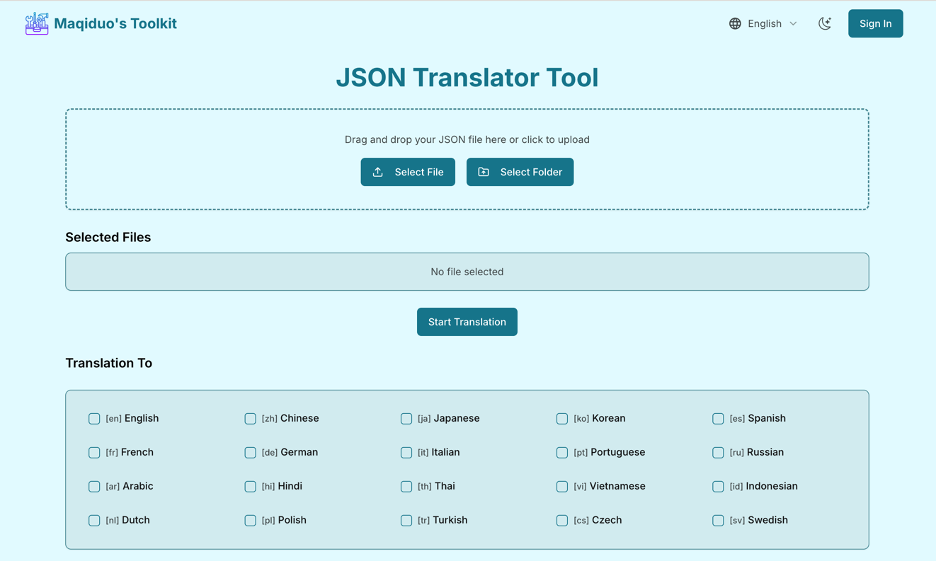 JSON Translator Tool