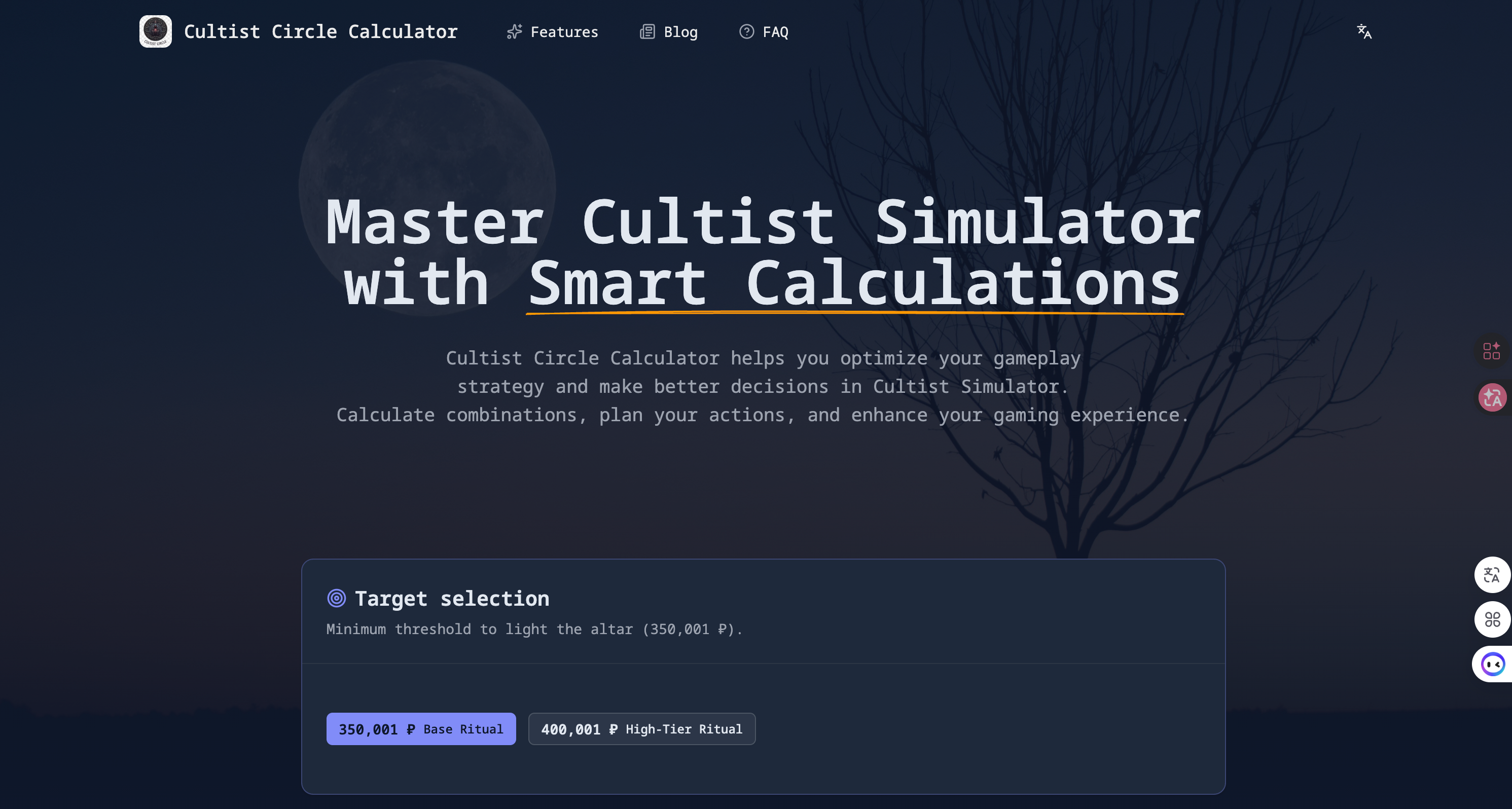 Cultist Circle Calculator