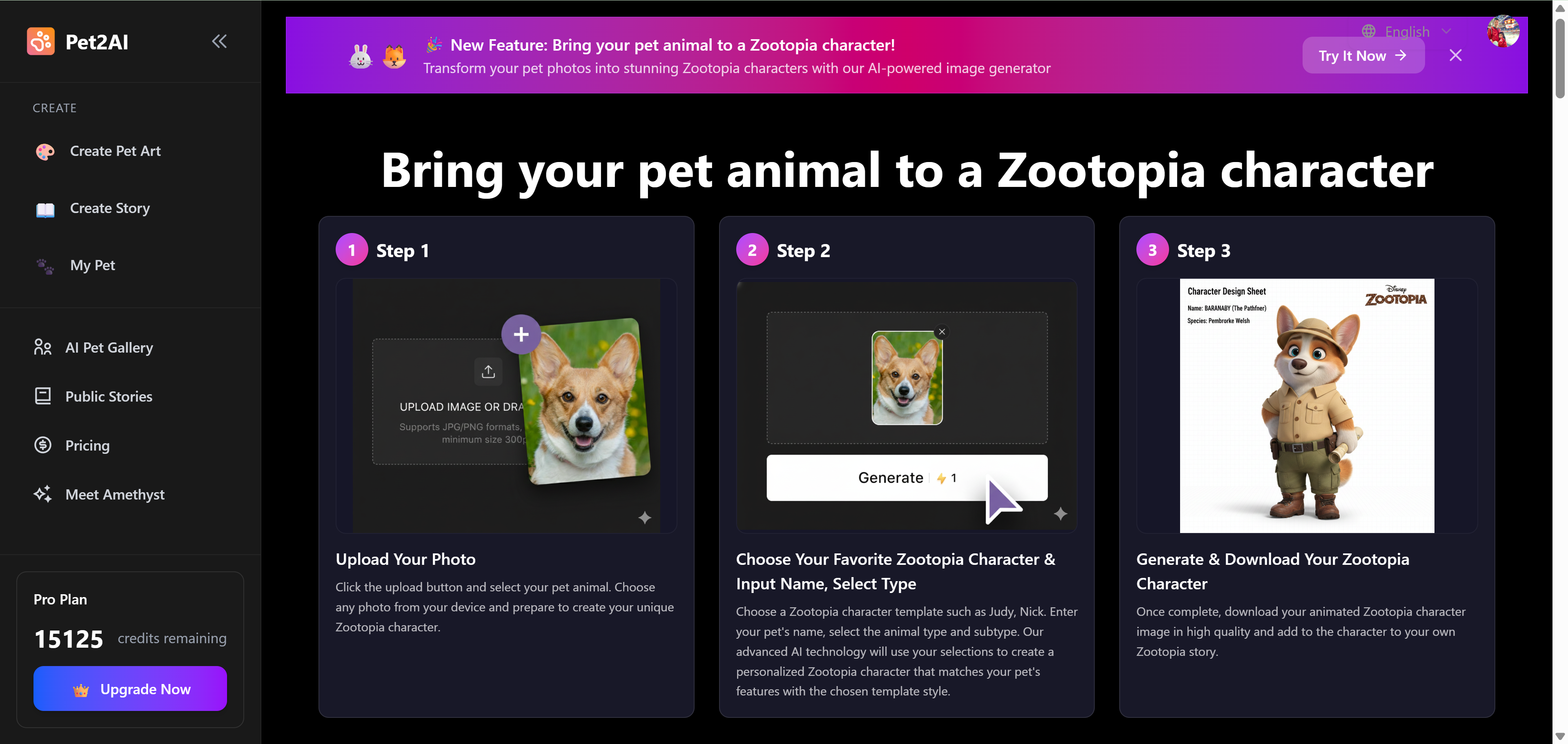Pet2AI | Turn Your Pet into AI Style Characters & Create Story