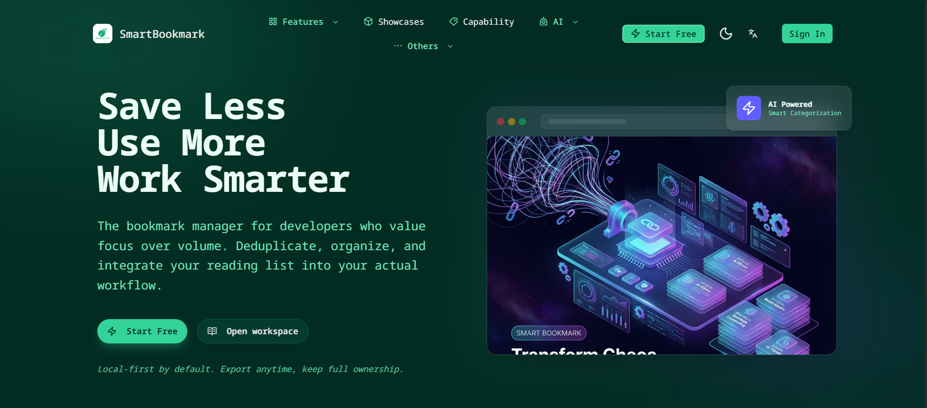 Smart Bookmark — AI-Powered Link Workspace
