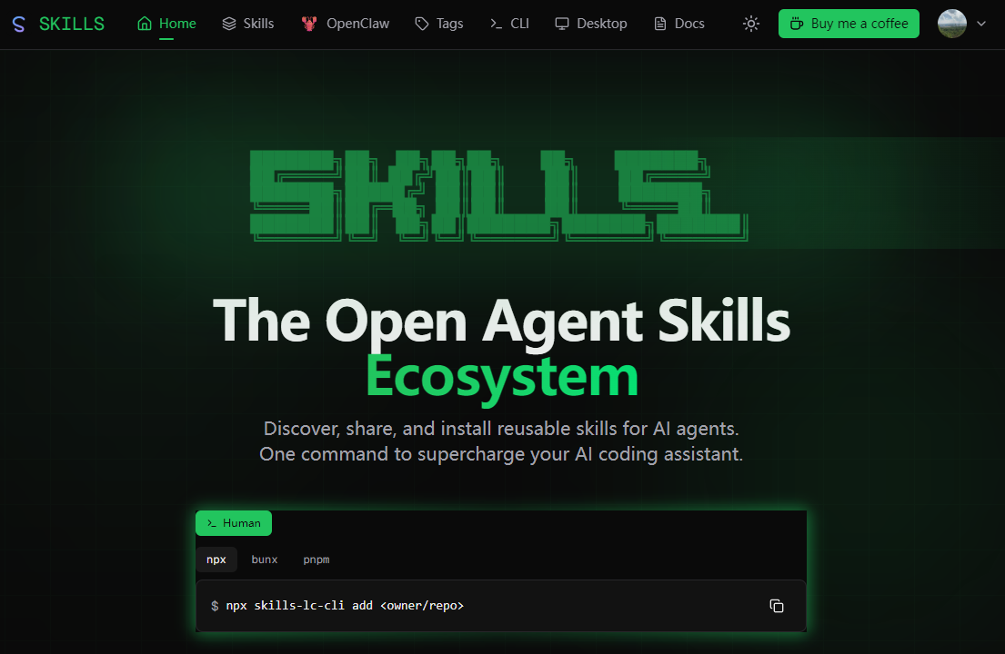 Skills.lc - Discover and Share AI Agent Skills