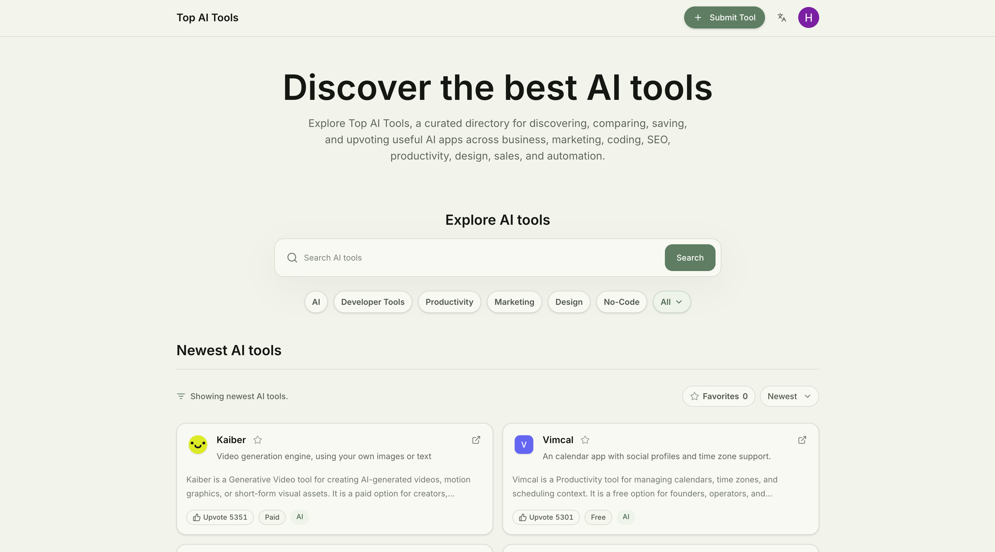 Top AI Tools -- Discover the best AI tools