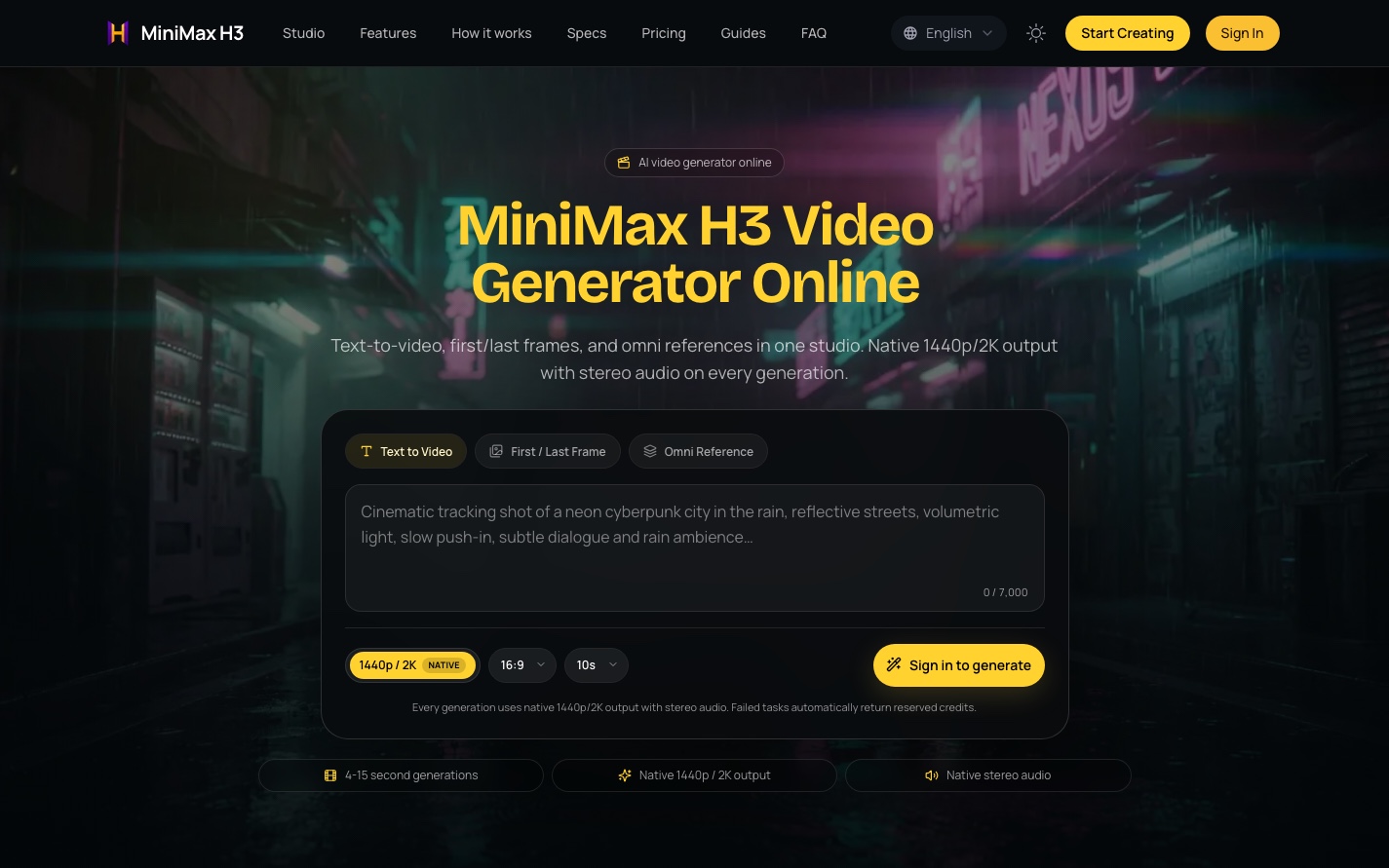 MiniMaxH3.app – MiniMax H3 AI Video Studio