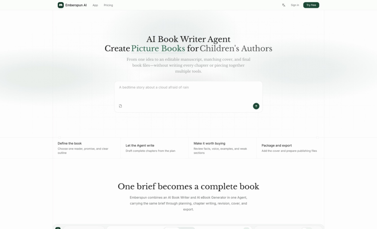 AI ebook writer with emberspun