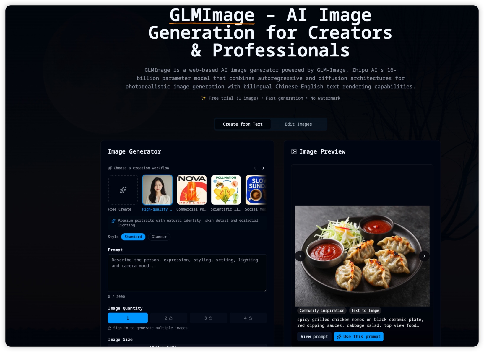 GLMImage — AI Image Generator & Editor