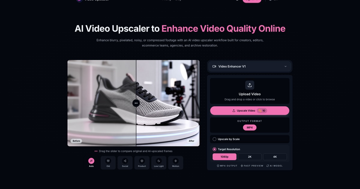 AI Video Upscaler online