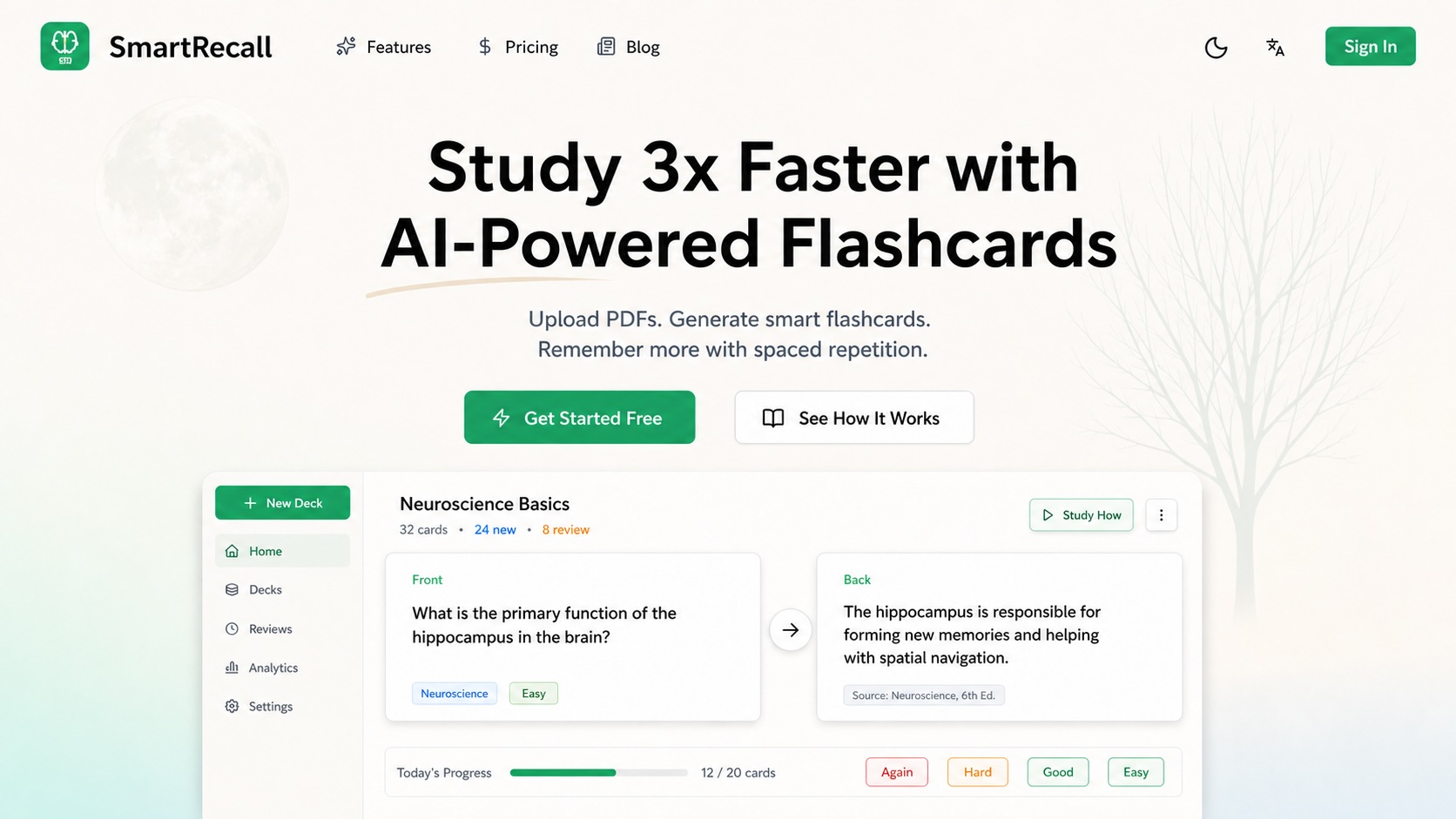 SmartRecall AI — Turn PDFs into Study-Ready Flashcards