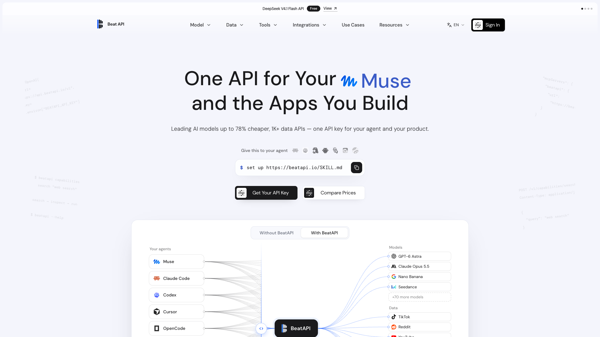 BeatAPI- Models, Data & Tools API For Your Agent