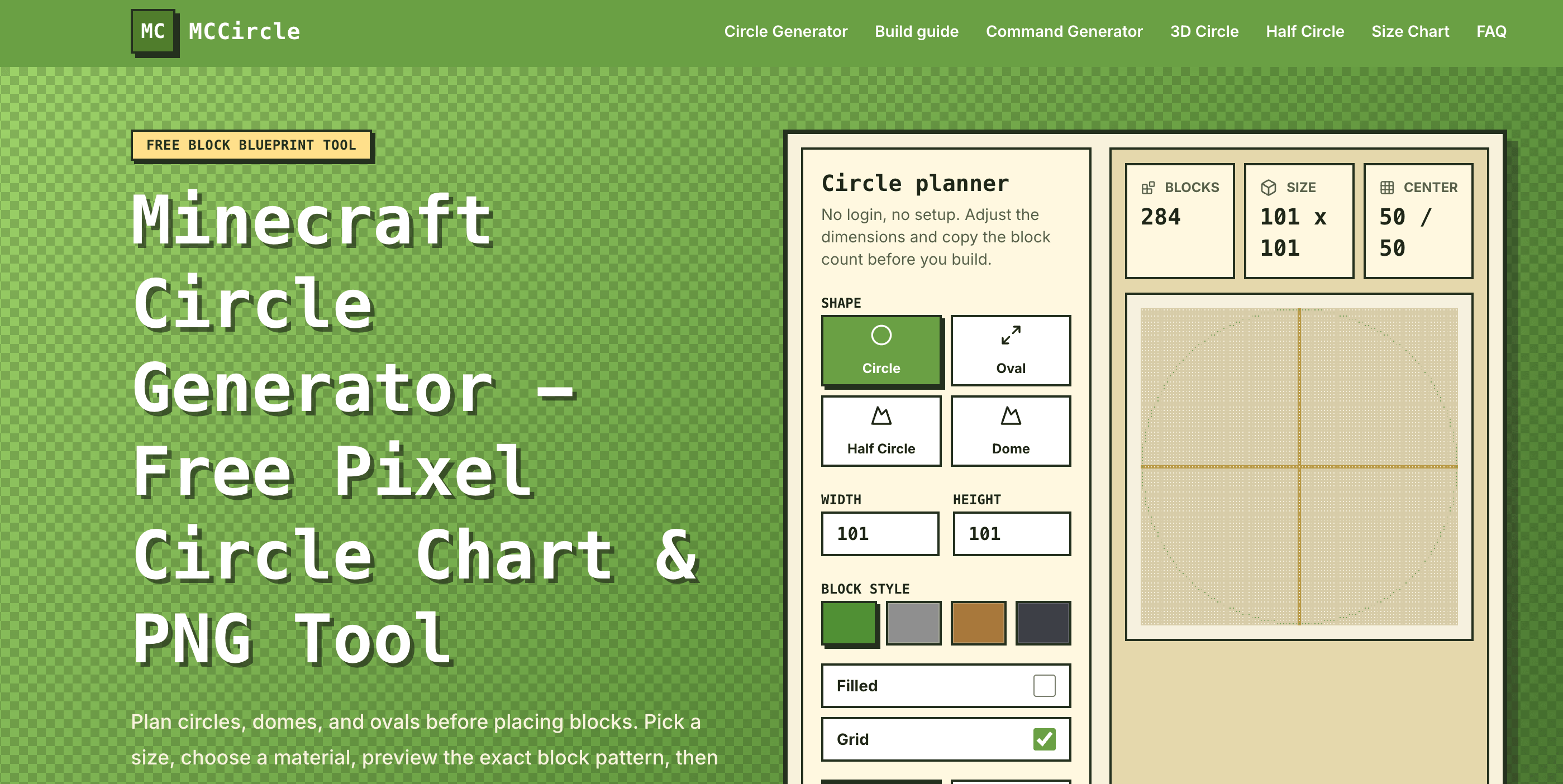 Minecraft Circle Generator
