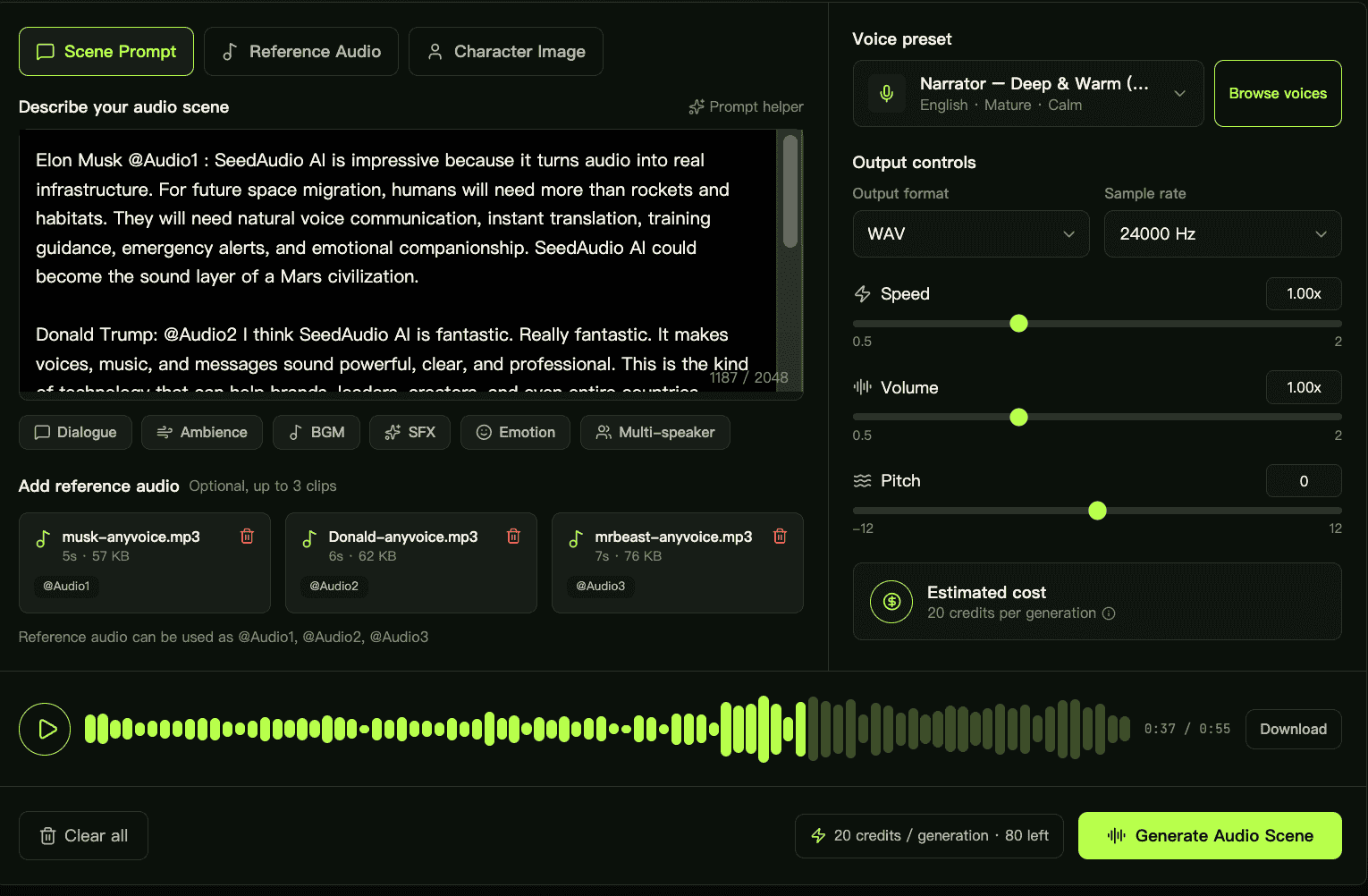 Seed Audio AI — Text to Audio Generator