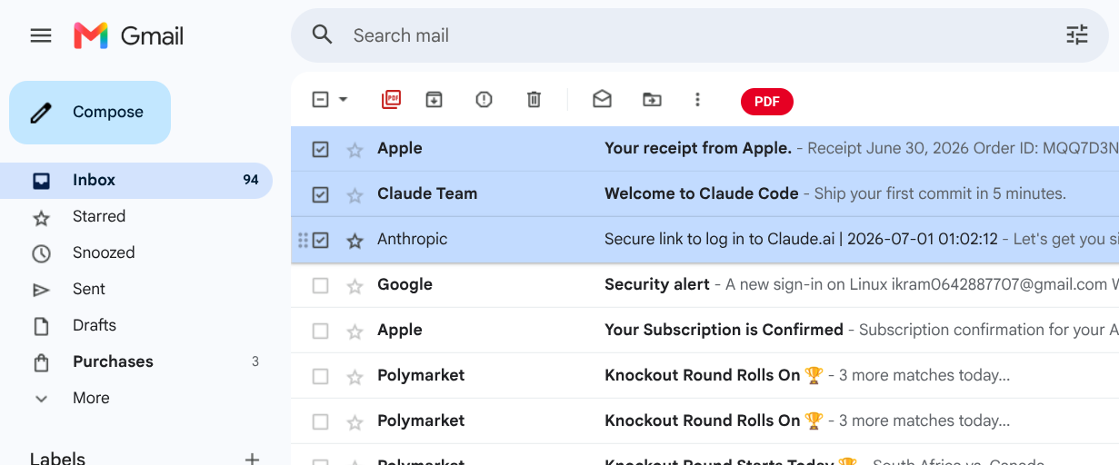 Save Gmail Emails as PDF in Bulk