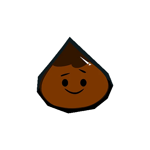 Portrait of the Choco Drop pet, a smiling brown chocolate drop, from the Pet database